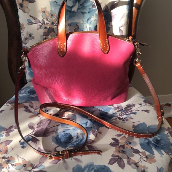 Dooney and Burke Bubblegum Pink Pebble Leather Satchel Bag - Picture 4 of 13